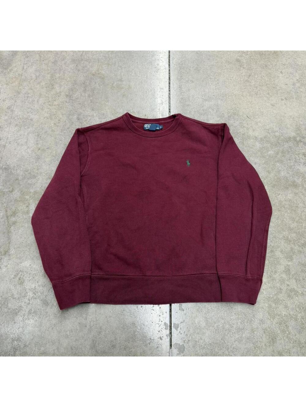 vintage polo ralph lauren burgandy small logo crewneck size large